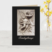 Italiaanse sympathie - Condoglianze - Engel met ha Kaart (Gele Bloem)