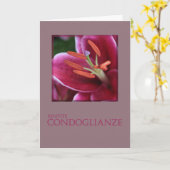 Italiaanse sympathie Roze Paarse Lily Kaart (Gele Bloem)