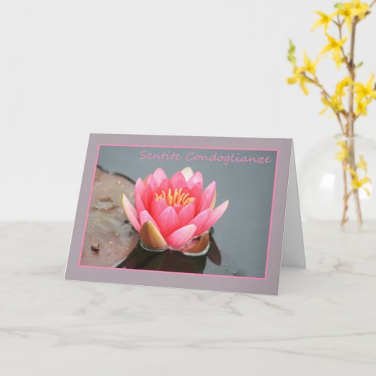 Italiaanse sympathie Roze waterlelie Kaart (Gele Bloem)