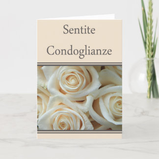 Italiaanse sympathie rozen - sentite condoglianze kaart