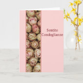 Italiaanse sympathie rozen - sentite condoglianze kaart (Gele Bloem)