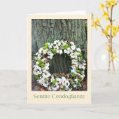 Italiaanse sympathie Witte bloem nabij boom Kaart (Gele Bloem)