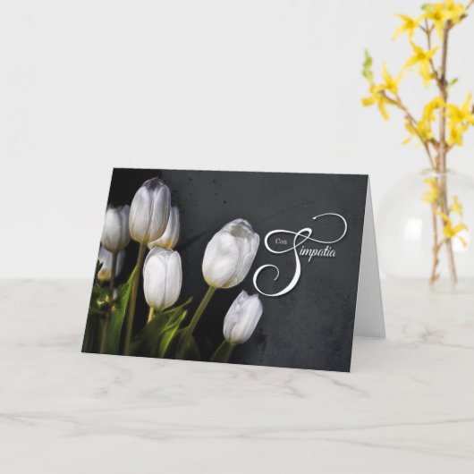 Italiaanse sympathie Witte Tulpen Bouquet verhit Kaart (Gele Bloem)
