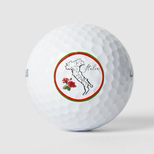 *~*  Italiaanse taal Italië Italia Kaart Roos Golfballen (Voorkant)