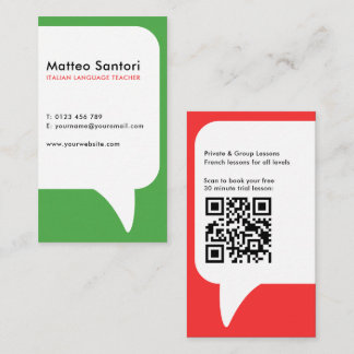 Italiaanse taalleerkracht QR-code Visitekaartje