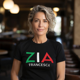 Italiaanse tante Zia groen wit rood T-shirt