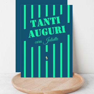 Italiaanse tanti auguri blauw verjaardagsfeest wen