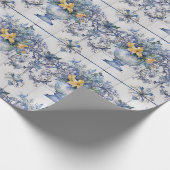 Italiaanse tegel blauw-wit bloemenvazen decoupage cadeaupapier (Hoek)