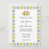 Italiaanse tegel grenst aan Lemons & Bow Wedding Kaart (Voorkant)