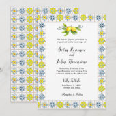 Italiaanse tegel grenst aan Lemons Wedding Invitat Kaart (Voorkant / Achterkant)