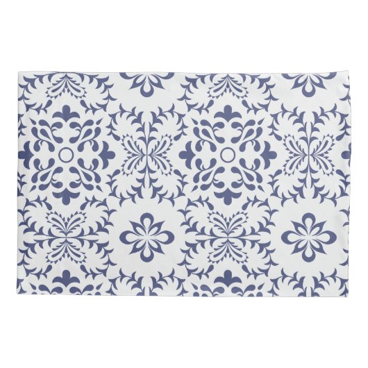 Italiaanse tegel Mediterrane patroon wit en blauw Kussensloop (Achterkant)