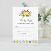 Italiaanse tegel met Lemons RSVP Kaartje (Staand voorkant)