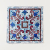 Italiaanse tegel met Marokkaans patrononabstract Wandkleed (Voorkant (horizontaal))