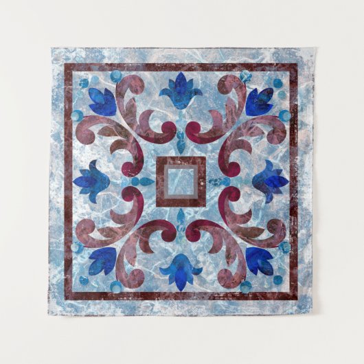 Italiaanse tegel met Marokkaans patrononabstract Wandkleed (Voorkant)