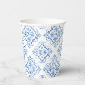 Italiaanse Tegel Positano Tuscan Blue Papieren Bekers (Rechts)