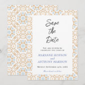 Italiaanse tegel save the date kaart (Voorkant / Achterkant)