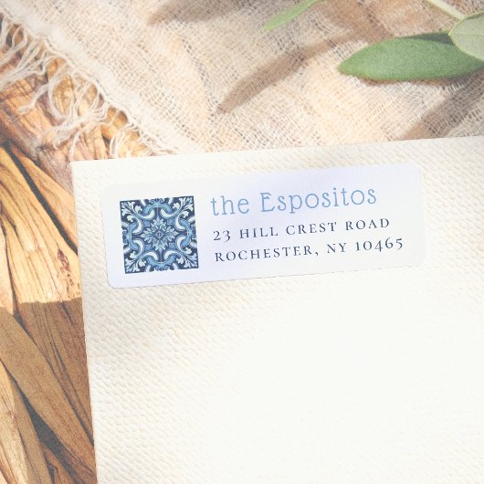 Italiaanse Tegels | Aangepaste naam en adres Etiket