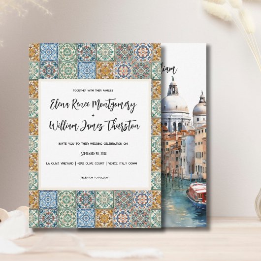 italiaanse Tegels bestemming bruiloft Kaart