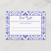 Italiaanse Tegels Blauwe Date Night Ideeën Bruidsf Informatiekaartje (Voorkant)