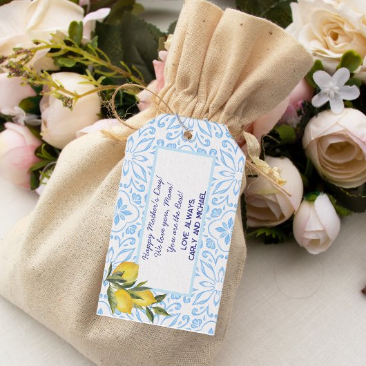 Italiaanse Tegels Citroenen gepersonaliseerde Moed Cadeaulabel