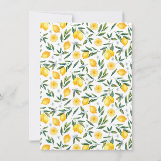 Italiaanse Tegels | Lemon Theme Summer Vrijgezelle Kaart (Achterkant)