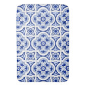 Italiaanse tegels, majolica, blauw en wit patroon  badmat (Voorkant Verticaal)
