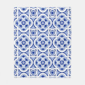 Italiaanse tegels, majolica, blauw en wit patroon  fleece deken (Voorkant)