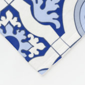 Italiaanse tegels, majolica, blauw en wit patroon  fleece deken (Hoek)