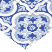 Italiaanse tegels, majolica, blauw en wit patroon tafelkleed (Gekanteld)
