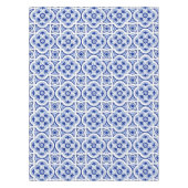 Italiaanse tegels, majolica, blauw en wit patroon tafelkleed (Voorkant)