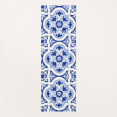 Italiaanse tegels, majolica, blauw en wit patroon  yogamat (Voorkant)