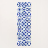 Italiaanse tegels, majolica, blauw en wit patroon  yogamat (Achterkant)