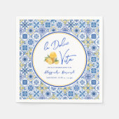 Italiaanse Tegels Mediterrane Zomer Bruidsfeest Servet (Voorkant)