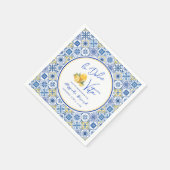 Italiaanse Tegels Mediterrane Zomer Bruidsfeest Servet (Hoek)