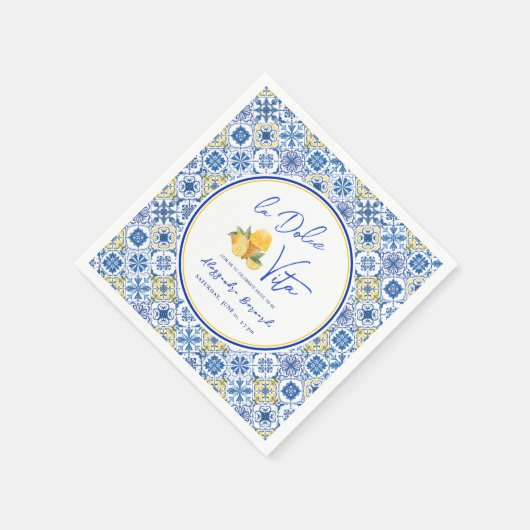 Italiaanse Tegels Mediterrane Zomer Bruidsfeest Servet (Hoek)