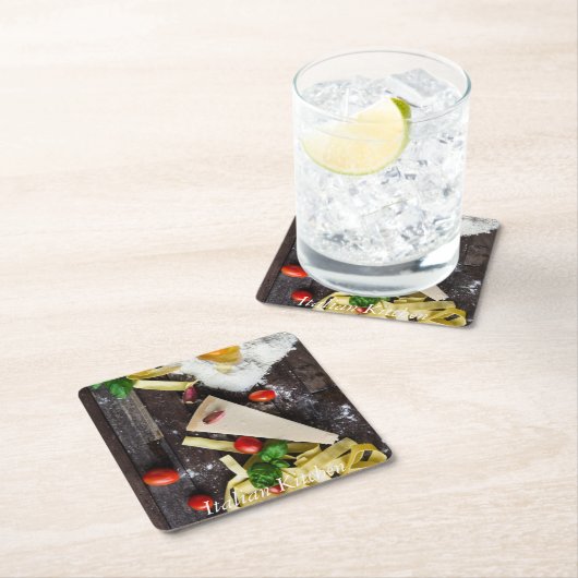 Italiaanse tekst over voedsel personaliseren kartonnen onderzetters (Insitu)