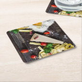 Italiaanse tekst over voedsel personaliseren kartonnen onderzetters (Schuin)