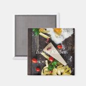 Italiaanse tekst over voedsel personaliseren magneet (Voorkant / Achterkant)