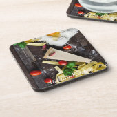 Italiaanse tekst over voedsel personaliseren onderzetter (Linkerzijde)