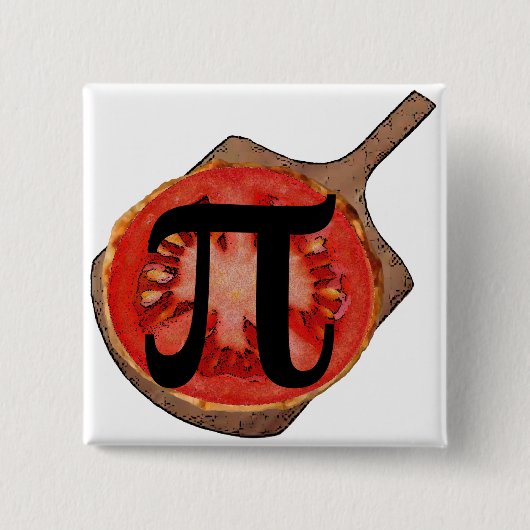 Italiaanse Tomaten Pi Knop Vierkante Button 5,1 Cm (Voorkant)