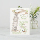 Italiaanse toren van de Pisa-Waterverf Kaart (Staand voorkant)