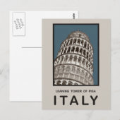 Italiaanse toren van Pisa Briefkaart (Voorkant / Achterkant)