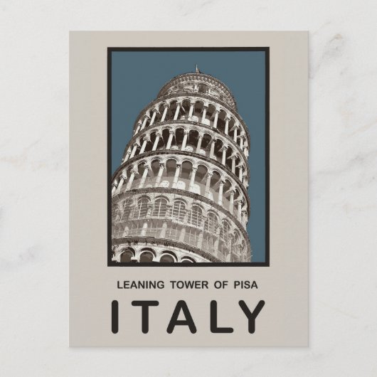 Italiaanse toren van Pisa Briefkaart (Voorkant)