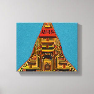Italiaanse Torino Mole Antonelliana Pop Art Style Canvas Afdruk
