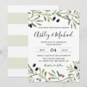 Italiaanse Toscaanse Griekse uitnodiging tot bruil (Voorkant / Achterkant)