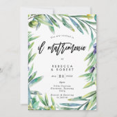 Italiaanse Toscaanse olijven moderne trouwuitnodig Kaart (Voorkant)