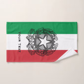 Italiaanse Tricolore Crest en Jouw tekst Handdoek (Handdoek)