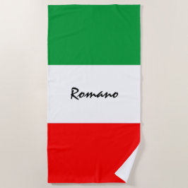 Italiaanse Tricolore Vlag van Italië met Naam Strandlaken