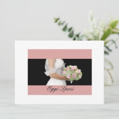italiaanse trouwuitnodiging bridal bouquet kaart (Staand voorkant)