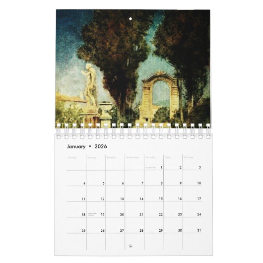 Italiaanse tuinen door Maxfield Parrish Kalender (Jan 2026)